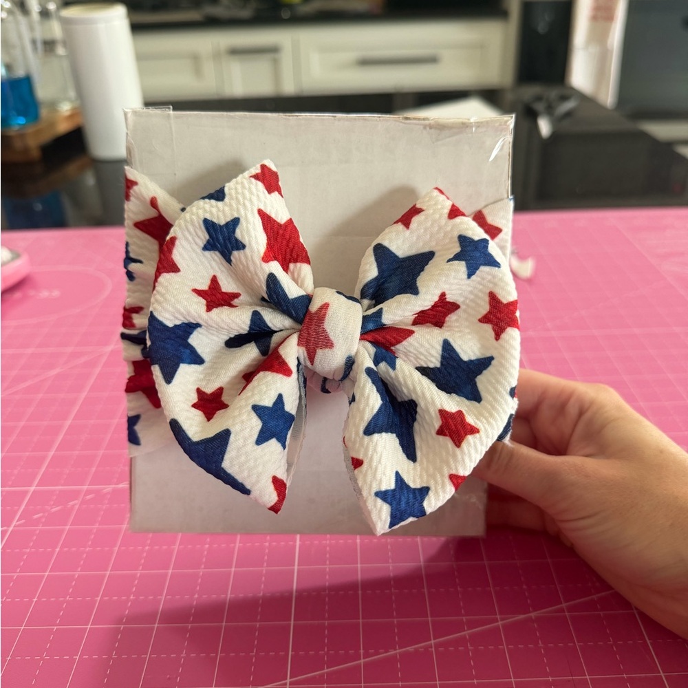 4th of July Star Head Wrap Bow